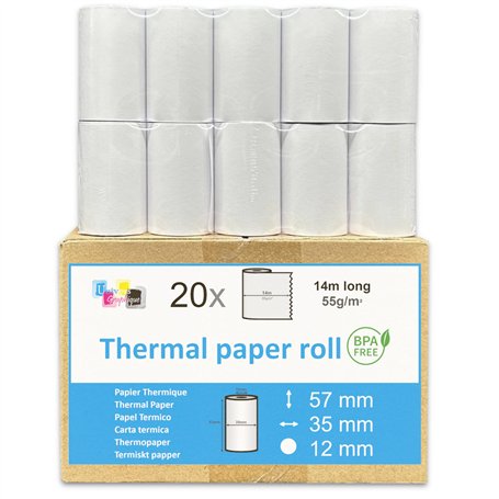 20 petits Rouleaux d'Addition pour Calculatrice avec Imprimante Calculatrices de Bureau impression Impact non thermique papier o