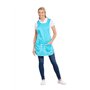 Hurry Jump Tablier chasuble Tablier de travail Femme Tablier nettoyage uniforme de travail sante hotellerie TURQUOISE Liseré Bla