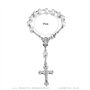 BOBIJOO Jewelry - Mini Chapelet Voiture Camion Bracelet Marie Vierge Croix Pendentif Argent et Blanc