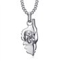 BOBIJOO Jewelry - Pendentif Collier Corse Carte île de beauté Corsica Tête de Maure Acier Inoxydable Argent Chaîne