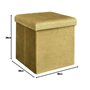 HOME DECO FACTORY Coffre Pouf Pliable Rangement Gain de Place Velours Cotele Jaune