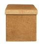 HOME DECO FACTORY Coffre Pouf Pliable Rangement Gain de Place Velours Cotele Jaune