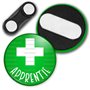 Badgmania Badge Magnétique 3.8cm Apprentie en Pharmacie Croix Fond Vert Identifiant Pharmacie
