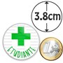 Badgmania Badge Magnétique 3.8cm Etudiante en Pharmacie Croix Verte Fond Blanc Identifiant Pharmacie