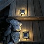 Lot de 8 balises solaires de jardin carrées à poser balisage LED blanc chaud 8x QUADRY 12x12cm