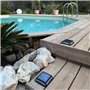 Lot de 8 balises solaires de jardin carrées à poser balisage LED blanc chaud 8x QUADRY 12x12cm