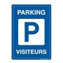 AUA SIGNALETIQUE - Panneau Prépercé avec Angles arrondis - Parking Visiteurs - 210x300 mm