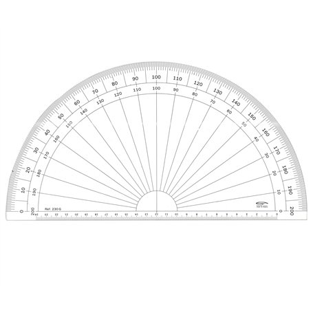 GRAPHOPLEX Rapporteur 1/2 cercle 30cm grades Transparent