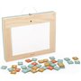 Janod - Tableau Enfant en Bois 4 en 1 - Coffret 4 activités : Adroise Magique + Tableau Noir + Tableau Blanc + Tableau Blanc Mag