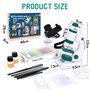 Todeco Microscope 60X-180X pour Enfants et Étudiants - Ensemble avec Zoom Éclairé par LED, 12 Lames Préparées - pour l'Observati