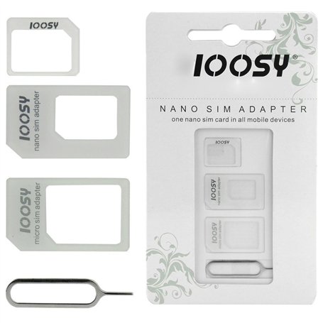 3 ADAPTATEURS NANO SIM - MICRO SIM - SIM STANDARD POUR IPHONE 5 DE COULEUR NOIR