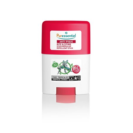 Puressentiel – Stick répulsif Waterproof Anti-moustiques – Zones tropicales – Corps et visage (joues/front) – Actif 100 pourcent