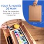 Set de Peinture Aquarelle 36 Pièces - Cadeau Kit d' Aquarelle pour débuter - Boite 2-en-1 Rangement et Chevalet, Palette Aquarel