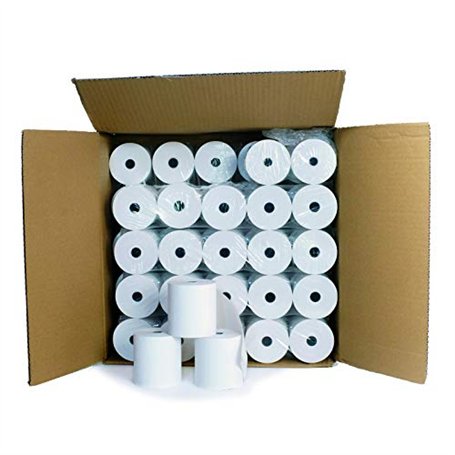 Carton de 50 bobines pour balance 80 mm x 60 mm Papier thermique 55 g/m² sans Phenol. Blanc - rouleaux bobine de caisse