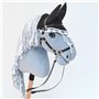 Hobby Horse Ensemble d'accessoires Licol moumoute Noir avec Longe et Bonnet Anti-Insectes Noir ET Blanc pour activité de Hobby H