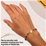 TILOVE - Bracelet en Pierre Naturelle Triple Protection Lithothérapie pour Femme avec Trèfle Porte Bonheur en Acier Inoxydable. 