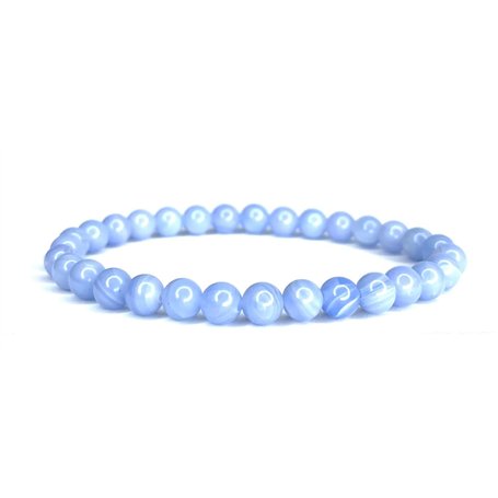 Felicidade Bracelet Calcédoine Bleue – Pierre Naturelle Apaisante 6mm – Bijou Lithothérapie Femme & Homme – Cadeau Bien-Être Émo