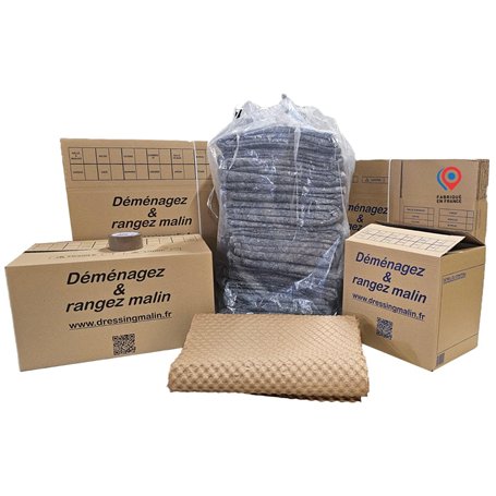Kit déménagement T1 – 27 pièces : 10 cartons standard 55x35x30 cm (57L)