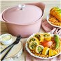 Cookut, Ma jolie cocotte rose avec poignée en céramique blanc et doré 4,5l - 24cm