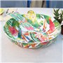 Les Jardins de la Comtesse - Grand Saladier en Mélamine Pure Quasi-incassable - Fleurs Exotiques - 31 cm - Rouge et Vert - Servi