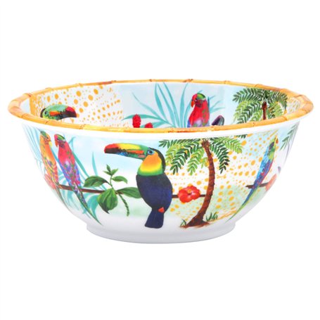 Les Jardins de la Comtesse - Saladier Profond en Mélamine Pure – Contour - Toucans de Rio – 3L / 25 cm – Multicolore - Service d