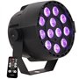 Ibiza - Pack de 8 Projecteurs ParLEDS PAR-MINI-RGB3 12x3W RGB 3-en-1 DMX Télécommande - Soirée Fête DJ Animation Prestation Écla