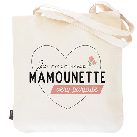 Manahia Totebag Maman - Je suis une Mamounette very Parfaite - 100% Coton - Sac Maman - Sac cabas - Cadeau Noël Maman - Annonce