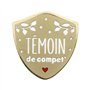 Manahia Pin's émaillé Cadeau Témoin - Témoin de compet' - Avec Cartonnette Kraft - Bijoux - Annonce Mariage - Demande Futur Témo