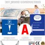 Kit Jeune Conducteur INDISPENSABLE Disque bleu de stationnement (Fabriqué en France) + A Jeune Conducteur Magnetique + Constat A