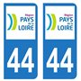 HADEXIA Autocollant Stickers Plaque immatriculation Voiture Auto département 44 Loire-Atlantique Logo Région Pays de la Loire