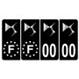 Pack 2 paires Autocollant Stickers Plaque d'immatriculation Premium DS Automobile Noir - Numéro Personnalisé