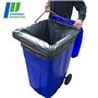 Lot de 10 Sacs Poubelle 240L [ Doublures de Container 2 Roues + Sangle de Fixation | Anti Salissures - Anti Odeur | Résistant -