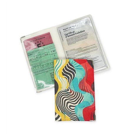 nemau - Porte Papier véhicule 2 Volets avec Étui 3 Volets Transparent - Fabrication Française - Protège Documents Auto Durable -