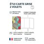 nemau - Porte Papier véhicule 2 Volets avec Étui 3 Volets Transparent - Fabrication Française - Protège Documents Auto Durable -