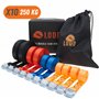 LODD - 10 Sangles Bagagères à Griffe (1m à 6m) - Résistance 250kg - 4 Tailles et Couleurs pour Transport et arrimage de Bagages 