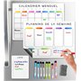 SKYCROO ® Calendrier Magnetique Frigo Blanc x3 + Accessoires - Planificateur Hebdomadaire + Mensuel + Mémo Aimanté Planning Sema