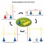 JUMPFEAT© Kit d’Accessoires Premium d'entraînement Sportif |Plots/Disques/Barres| – Cônes avec Fixation |Haies| pour Football, C