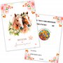 STUDIO MANALI 12 cartes invitation anniversaire à gratter enfant fille et garçon - 12 enveloppes - 12 stickers - theme CHEVAL