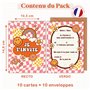 aliceandberry Cartons invitation anniversaire Groovy - 10 cartes + 10 enveloppes - Design Rétro hippie 70’s - Enfant Fille garço