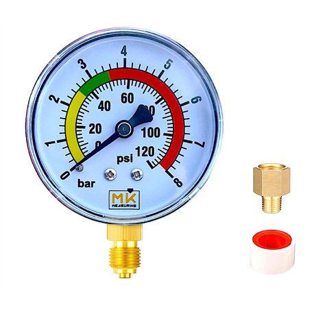 ​MK MEASURING – Manomètre de Pression d'Eau 0–8 Bar / 120 PSI