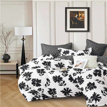 DRAP HOUSE Housse de Couette 220x240 cm avec 2 Taies d'oreiller 63x63 cm – Parure de lit en Coton Douce