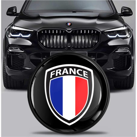 SkinoEu Badge de Capot Avant et pour Coffre Compatible avec BMW Embleme 82 mm 51767288752 Drapeau Francais France Flag EX 5
