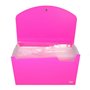 Trieur extensible TTO - 12 compartiments - Fermeture élastique - PP A4+ - Rose fluo
