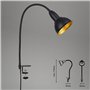 Briloner Leuchten 2603-015 Lampe de lecture rétro en métal avec bras flexible et interrupteur marche/arrêt 1 ampoule E14 max. 25