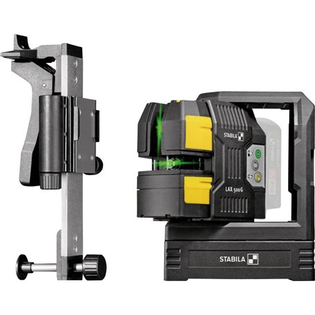 STABILA 12V SYSTEME LEASER EN CROIX VERT LAX 500G AUTONIVANT AVEC POINTS DE LOT Portée max 40M Mallette de Transport Base Laser