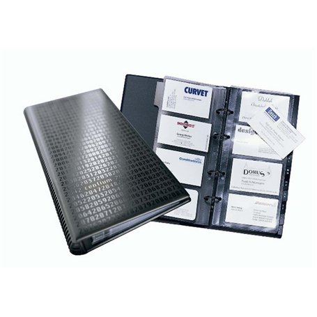 Durable 240301 Visifix Classeur Polypropylène Centium 4 Anneaux 145 x 255 mm Capacité 25 Pochettes 400 Cartes Visite