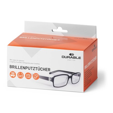 Durable Lingettes pour Lunettes Lingettes nettoyantes pour lunettes Blanc Lot de 100