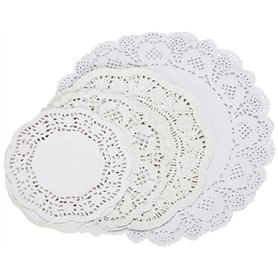 Unbekannt Rayher Hobby 59225102 Lot de 60 Feuilles de Papier Dentelle, Rondes, SB-Btl Blanc Unbekannt Rayher Hobby 59225102 Lot de 60 Feuilles de Papier Dentelle