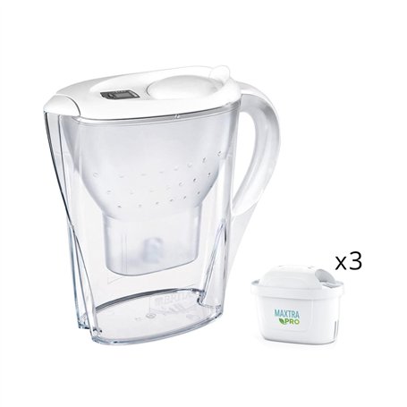 Carafe filtrante Marella avec 3 filtres inclus