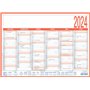 908-1315 Calendrier hebdomadaire 2024 – Format A4 (29 x 21 cm) – 6 mois sur 1 page – Calendrier tableau – Laminé sur carton – Pl